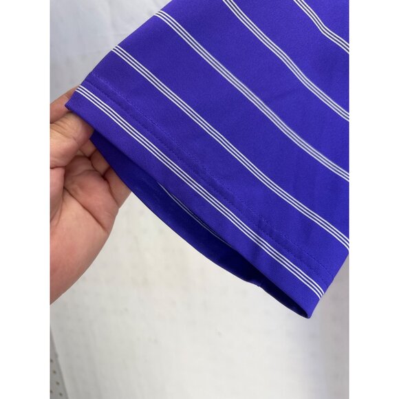 Adidas Golf Purple Striped Polo Shirt Climalite Men’s Size XL Short Sleeve - Picture 4 of 8